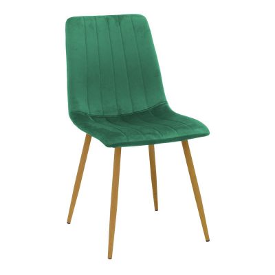 Scaun catifelat Noor, Velvet, Picioare, Natural, 44x53x86 cm