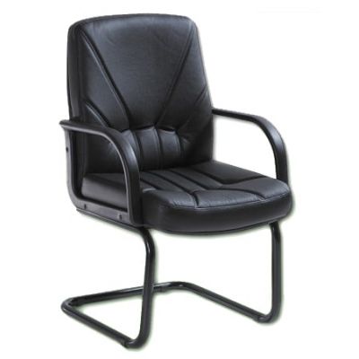 Scaun Conferinta 5550 S Piele Neagra - Scaun Vizitator Office cu Cadru Metalic