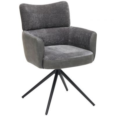Scaun Cu Brațe din metal, textil, gri, negru
