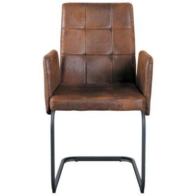 Scaun Cu Brațe din metal, textil, maro
