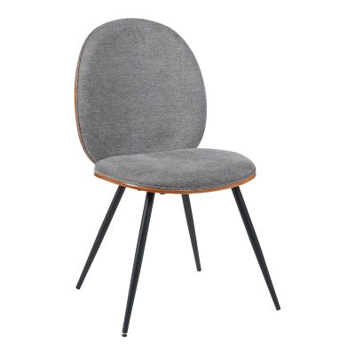 Scaun cu funcție ergonomică Nerezy, Lemn de Nuc și Țesătură, Gri, 57x48x88 cm