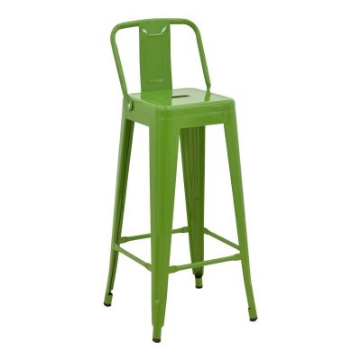 Scaun cu spatar Utopia metalic, verde, 42x42x97 cm