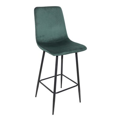 Scaun de bar cu functie ajustabila Grato, tesatura Verde Cipru/metal Negru, 43x55x114 cm