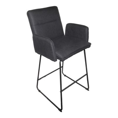 Scaun de bar ergonomic Essential, Pânza, neagra, 57x64x107 cm