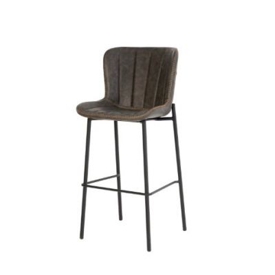 Scaun de bar RAILEY H80 CM - Gri inchis