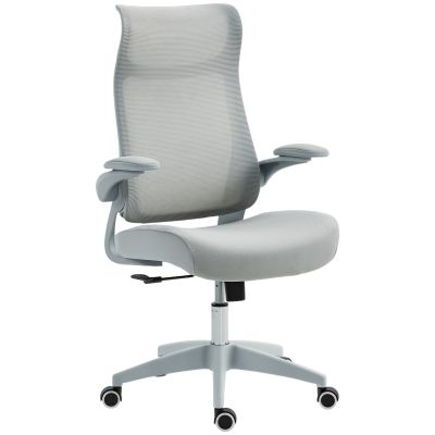 Scaun de birou ergonomic cu cotiere reglabile si tetiera, gri
