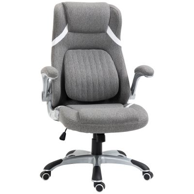 Scaun de Birou Ergonomic din tesatura Respiranta Efect In, inaltime Reglabila, 68x76x109-117cm, Gri
