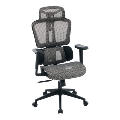 Scaun de birou ergonomic Ergo Flow, Negru-Gri, 73x64x112-135 cm