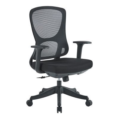 Scaun de birou ergonomic Litulo, Plasă Textilă, Negru, 51x51x98/106 cm