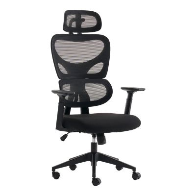 Scaun de birou ergonomic Manager, Mesh, negru, 67x64x120-128 cm