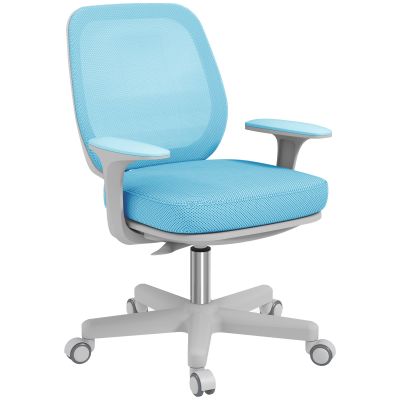 Scaun de Birou Ergonomic si Reclinabil Reglabil pe inaltime, cu 5 roti, 55x48x82.5-94.5 cm, Albastru