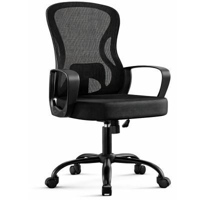 Scaun de birou ergonomic, spatar mesh cu suport lombar, reglabil pe inaltime, baza metalica, 60x60x106 cm, negru