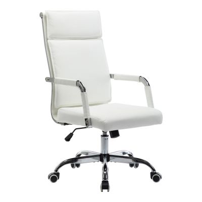 Scaun de birou managerial cu funcție ajustabilă Mavel, Albă, 55x62x100-110 cm