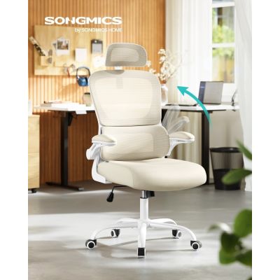 Scaun de birou Songmics Bej 64.5x71.5x121.5 cm