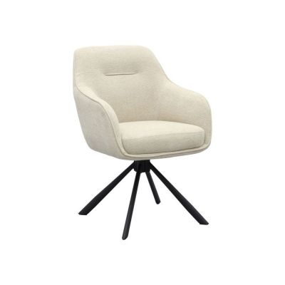 Scaun de living crem cu cotiere tapițat Avola – Unique Furniture