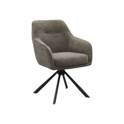 Scaun de living gri închis cu cotiere tapițat Avola – Unique Furniture