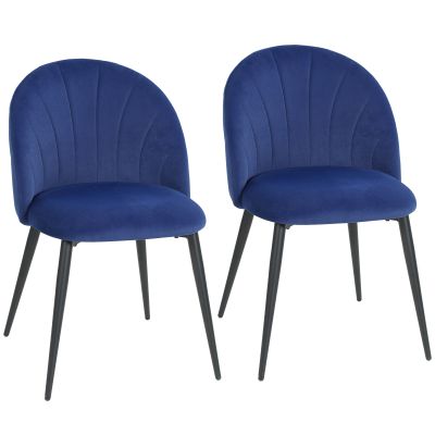 ,Scaun de Sufragerie,stil scandinav,Catifea, otel,52cm x 55cm x 79cm,Albastru