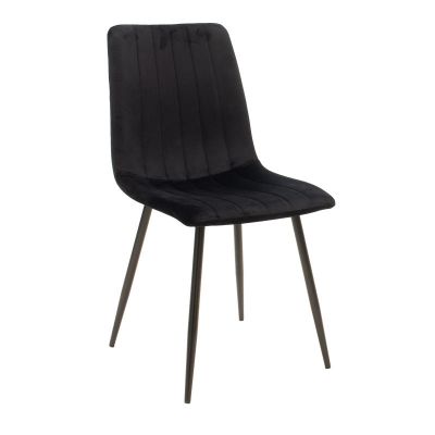 Scaun din catifea pentru birou Noor, Catifea, Neagra, 44x53x86 cm