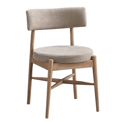 Scaun din lemn de cauciuc Raudi, Design Natural-Bej, Lemn de Cauciuc, 45x45x81 cm