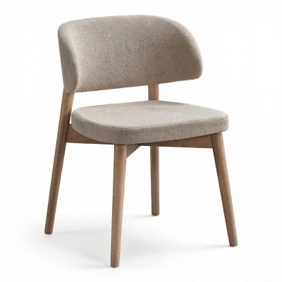 Scaun din lemn Siena cu nuante Naturale-bej, cauciuc masiv, 48x50x81 cm