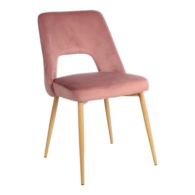 Scaun elegant cu tapiterie catifelata Murde, Velvet Apple, Roz, 48x61x89 cm