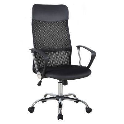 scaun ergonomic de birou, insertie plasa, negru