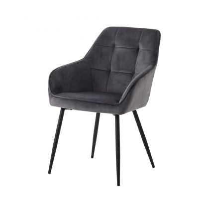 Scaun NOLAN SQUARE VELVET - Gri inchis