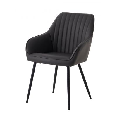 Scaun NOLAN STRIPE PU - Gri inchis