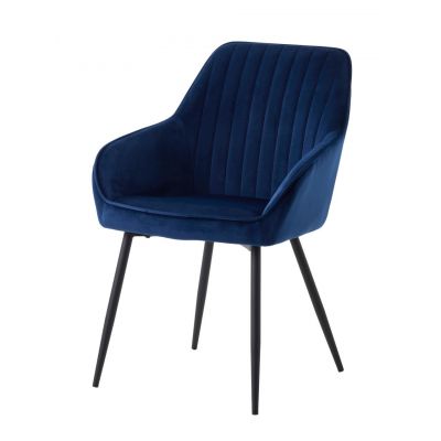 Scaun NOLAN STRIPE VELVET - Albastru