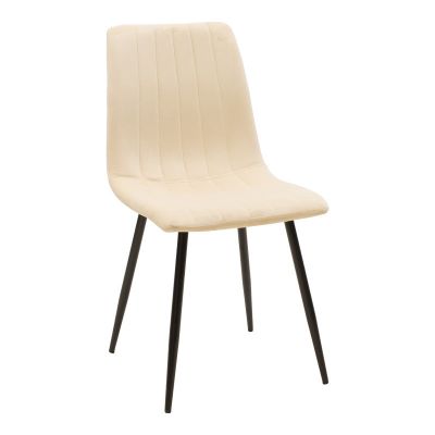 Scaun Noor, tesatura catifea bej, 44x53x86 cm