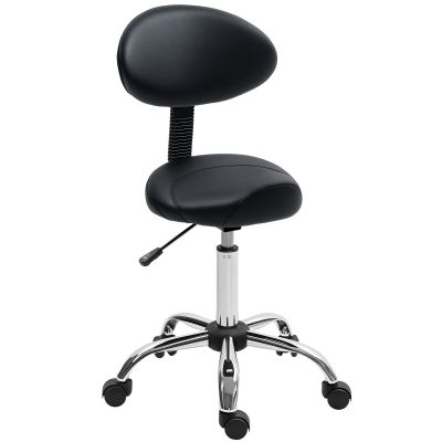 Scaun Pivotant cu Roti si Spatar Ajustabil pe inaltime, 50x50x83-98 cm, Negru