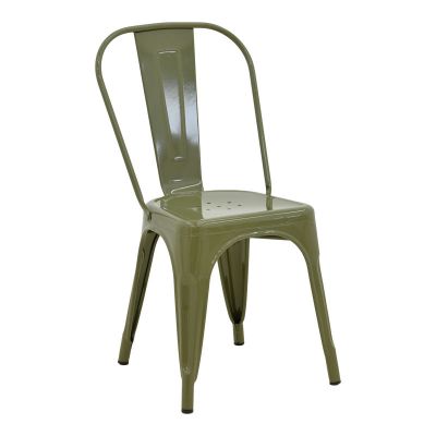 Scaun Utopia metalic, verde maslinie, 44x44x85 cm
