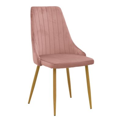 Scaun velur Azori, metal/Velur, Roz, 49x55x85 cm