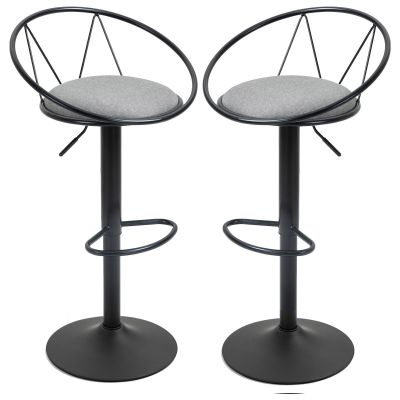 Set 2 Scaune de Bar - Pivotante, Maro, Reglabile 78-100 cm