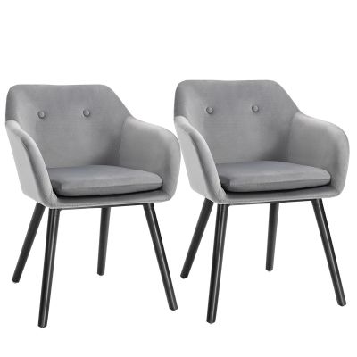 Set de 2 scaune pentru sufragerie, 54x56x74cm, gri