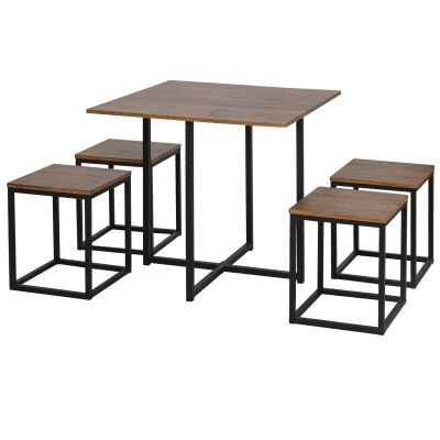Set Masa Bar Industrial - 5 Piese (Masa + 4 Scaune)