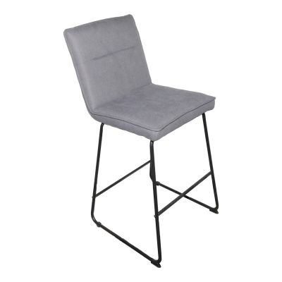 Taburet Essential gri din stofa metal, negru, 53x64x107 cm