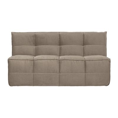 Bancă taupe capitonată cu tapițerie din catifea Cluster – vtwonen