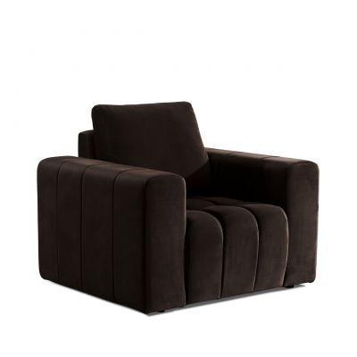 Fotoliu ELTAP, LazF_02, Lazaro, 108x89x85 cm, lemn/poliester, maro inchis