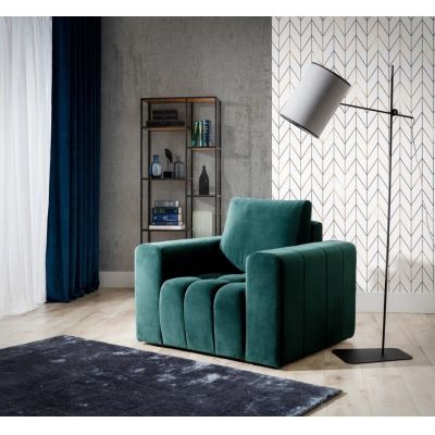 Fotoliu ELTAP, LazF_03, Lazaro, 108x89x85 cm, lemn/poliester, verde inchis