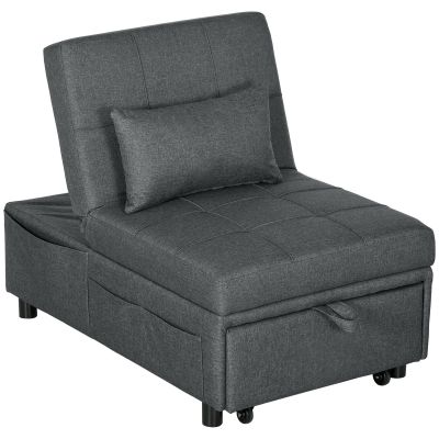 Fotoliu Pat de O Persoana Fotoliu Rabatabil 4-in-1, Gri