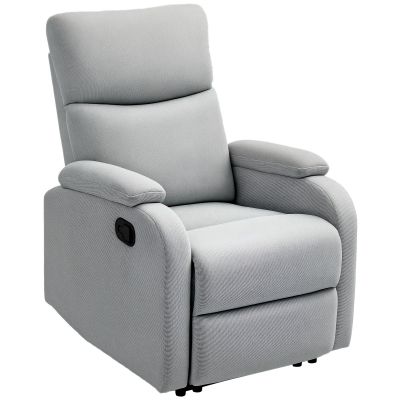 Fotoliu Reclinabil Manual la 60  Extra Captusit in Material Textil cu Suport pentru Picioare, Gri