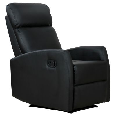 Fotoliu Relax Rabatabil Ergonomic Piele Sintetica 65   92   100cm, Negru