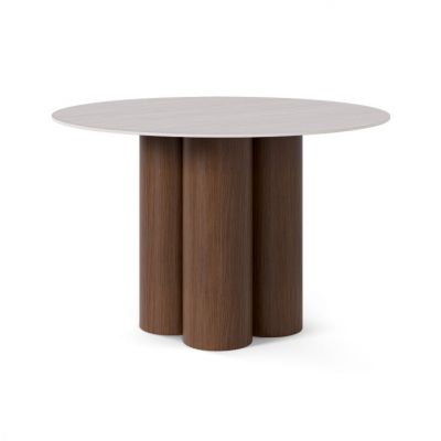Masa ARDMONT WALNUT Ø120 CM - Alb / Ø120cm