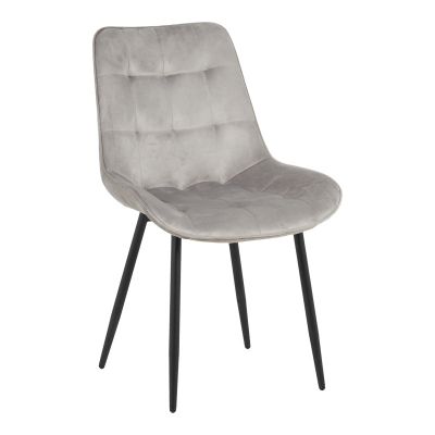 Scaun Berne, Catifea, gri, 53x62x84 cm
