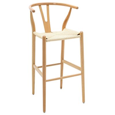 Scaun de bar Sandra lemn - rope culoare lemn natural