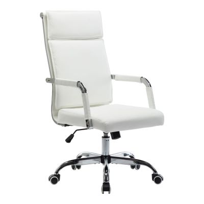 Scaun de birou executiv Mavel pakoworld din piele PU, nuanta alba, 55x62x100-110cm Scaun de birou executiv Mavel pakoworld din piele PU, nuanță albă, 55x62x100-110cm