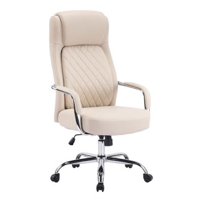 Scaun de birou Manager Rianda pakoworld bej piele pu 70x6x116-124cm Scaun de birou Manager Rianda pakoworld bej piele pu 70x6x116-124cm