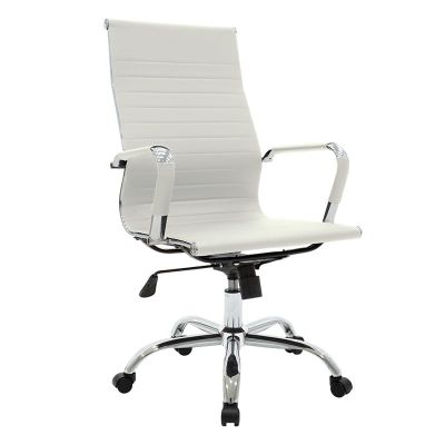 Scaun de birou Manager Valter pakoworld alb piele PU 55.5x58x108cm Scaun de birou Manager Valter pakoworld alb piele PU 55.5x58x108cm