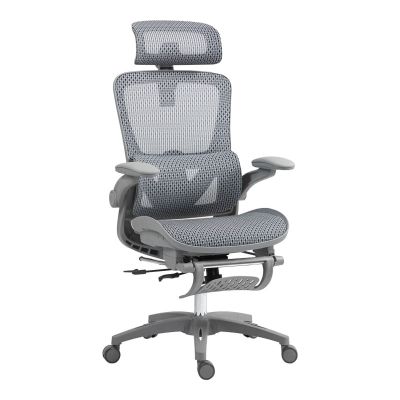 Scaun de birou manager Zenyk pakoworld plasa, culoare gri, 63x70x126cm Scaun de birou manager Zenyk pakoworld plasa, culoare gri, 63x70x126cm